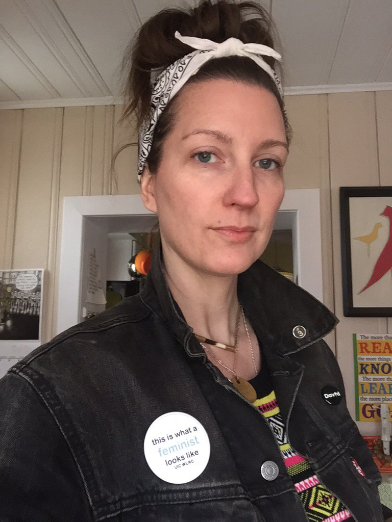 JNRutherford's tweet photo. When you borrow .@adammackintosh's jacket and fall in love a little bit more. #feministhusband #feminist #glamprof https://t.co/zRzs9PLhHR