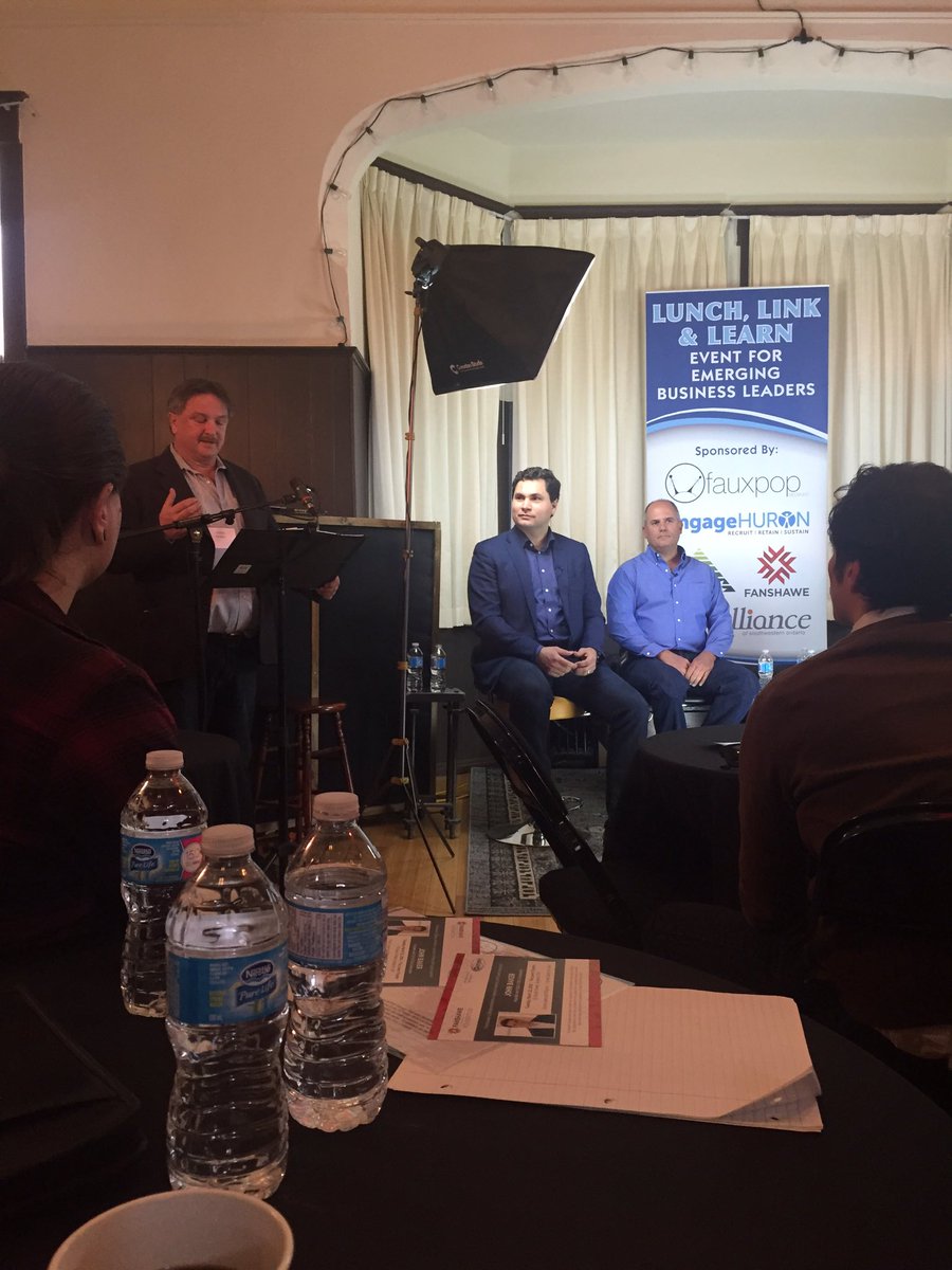 Attending and sponsoring 'Lunch, Link &amp; Learn' <a href="/FauxPopTV/">FauxPop TV</a> today #emergingbusinessleaders #HuronCty