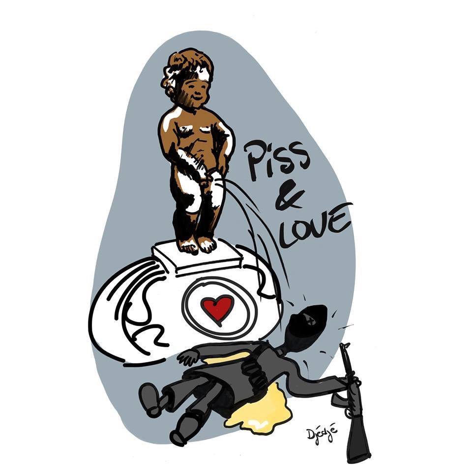 ElodieYung's tweet photo. Good morning terrorists! Piss and love from us! #prayforbrussels #prayforbelgique https://t.co/LV5BuVYl7Q
