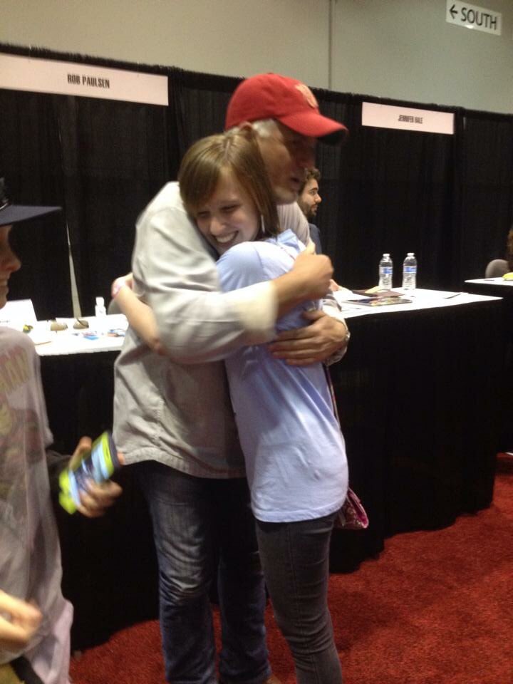 thebrigittemoya's tweet photo. I love that @Daddy_Binks &amp; I were lucky enough to meet @yakkopinky for the 1st time at the same time ❤️ #Megacon2014 https://t.co/St7YLev1Ua