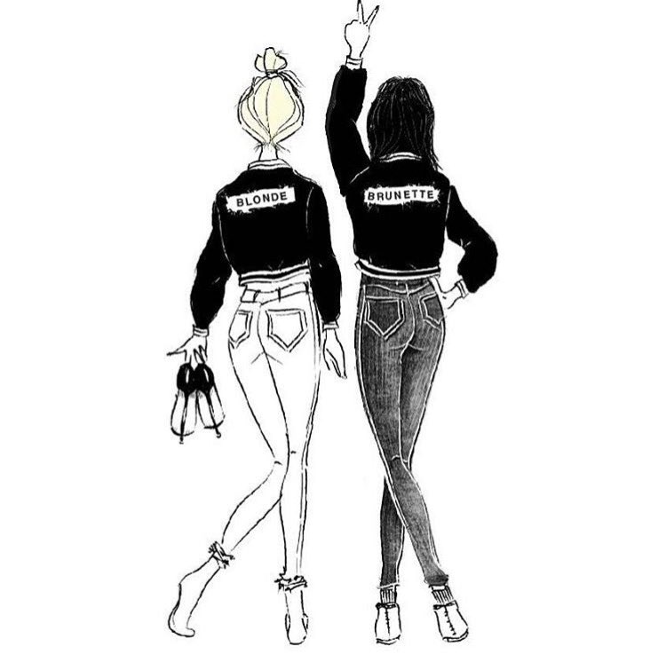 Best friends  Bff drawings, Tumblr drawings, Tumblr girl drawing