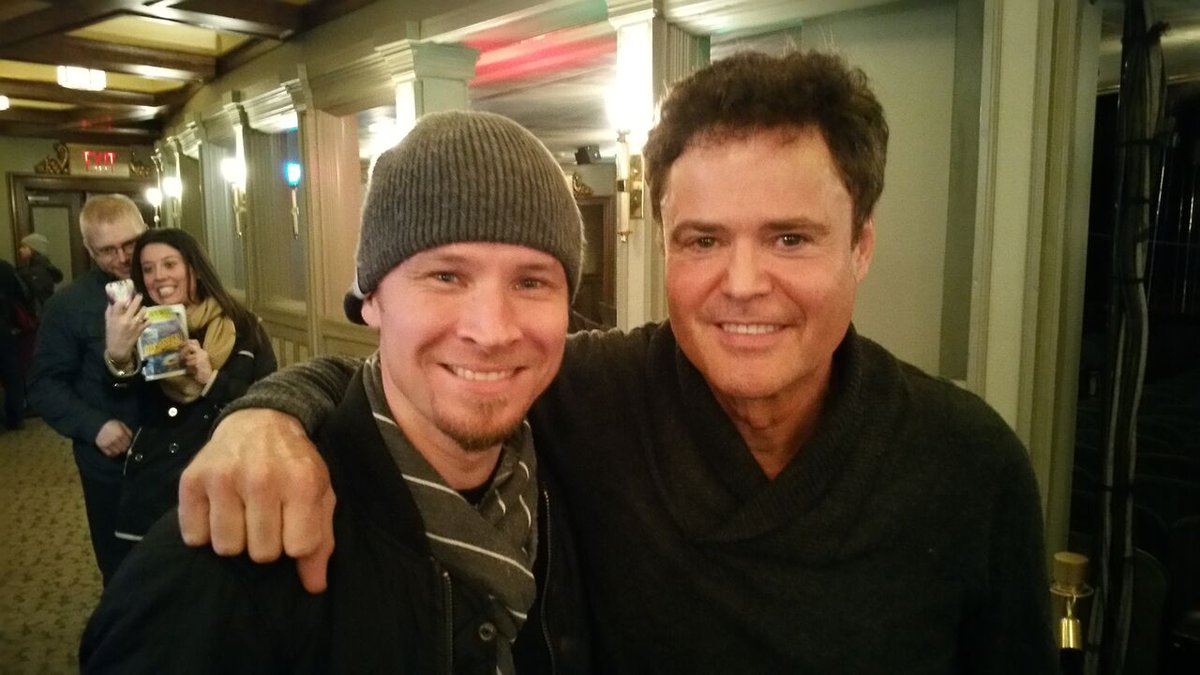 donnyosmond's tweet photo. While at @DisasterMusical in NYC, I ran into friend @BrianLittrell &amp; his son, Baylee, who plays 2 roles in the show. https://t.co/v3YuhuY6yd