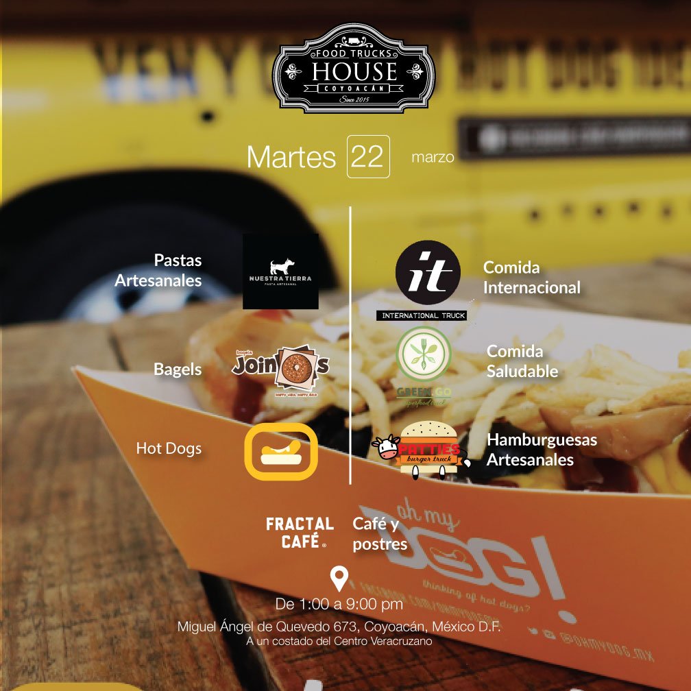 #HoyMeDanTantasGanas de comer en los mejores #foodtrucks de la ciudad!

De 1 a 9 p.m.