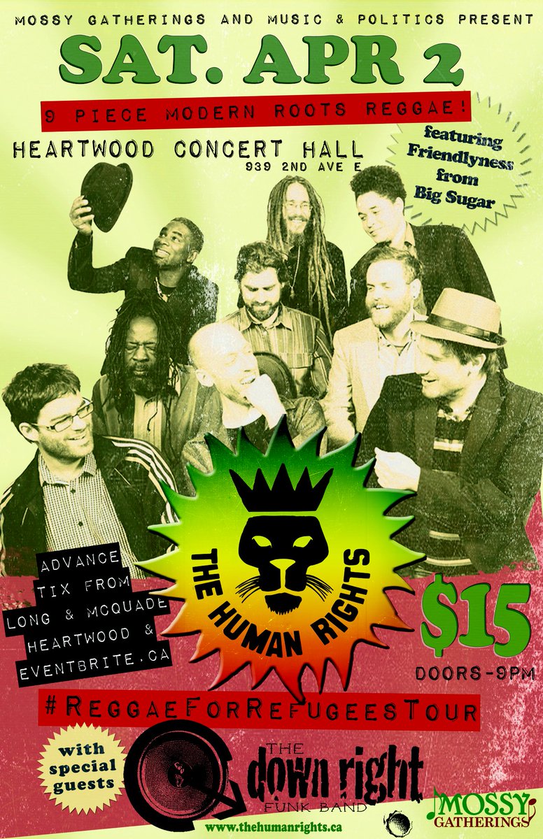 TheDownRightnow's tweet photo. #OwenSound dance party! We're playing @Heartwood_Hall April 2 with @The_HumanRights #reggae #funk https://t.co/asxebXqUZN