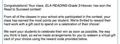 hooveraj3's tweet photo. So proud of my kiddos and their hard work to win the @Achieve3000 Read to Succeed Contest! https://t.co/E396BizPs7