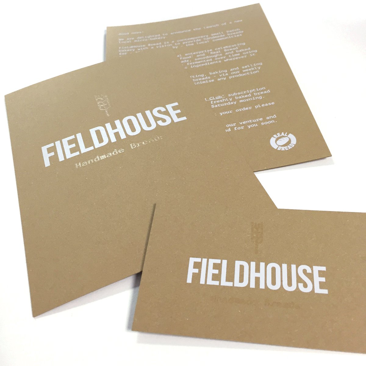_GRP_'s tweet photo. Work for @FieldHouseBread via @_alkennedy. Printed on @Fedrigoniuk Matercia Kraft. #whiteink #clearink #ripedigital https://t.co/ofRuBBUcig
