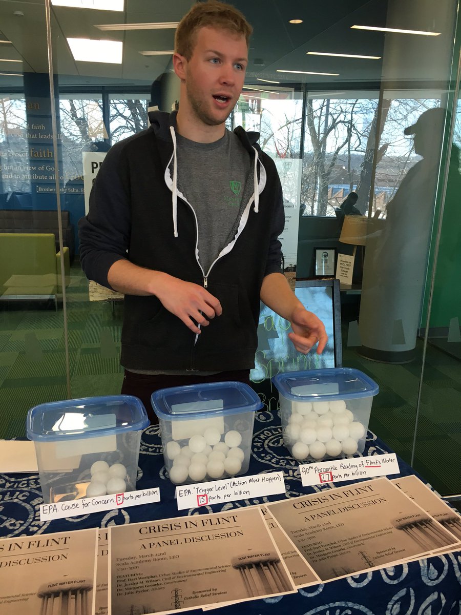 .<a href="/MC_CRS/">Campus Ambassadors</a> reps in Kelly to answer Qs about #FlintWaterCrisis. Full panel discussion today 3:30-5 in Leo Scala room.