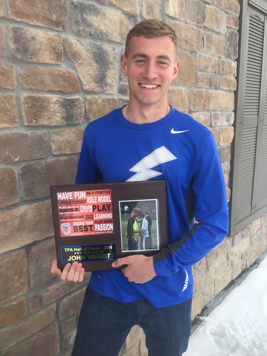 TFACoaches's tweet photo. The 1st TFA Hall of Fame inductee, John Wendt, with his award! We're proud of his feats on & off the field! #tfaway https://t.co/FrlvLQkWi0