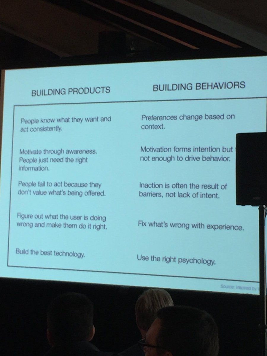 The challenge is building behaviors, not building products. @Stanford #HabitSummit @omadahealth