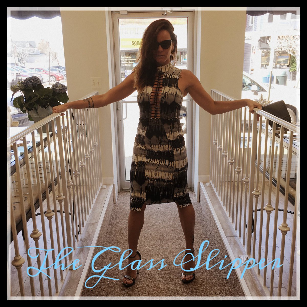 GlassSlipperNJ's tweet photo. The Nicole Miller Drip Print Lattice Dress #ootd #dressupeveryday #sexy @nicolemillernyc https://t.co/Zf0wENToqO https://t.co/SbseXflHXD