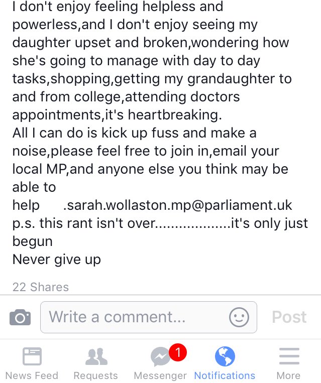 I have known Ellie Allyene since she had her leg amputated when we were kids. This is from her mum. Please RT.