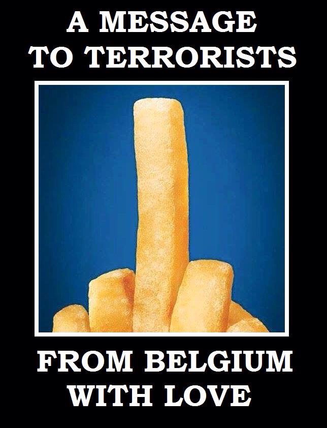 ALWaterloos's tweet photo. One image wraps up the collective frustration of a deeply disturbing day. #BXLove #Brussels #brusselsattack #Belgium https://t.co/CcA4EVxoWT
