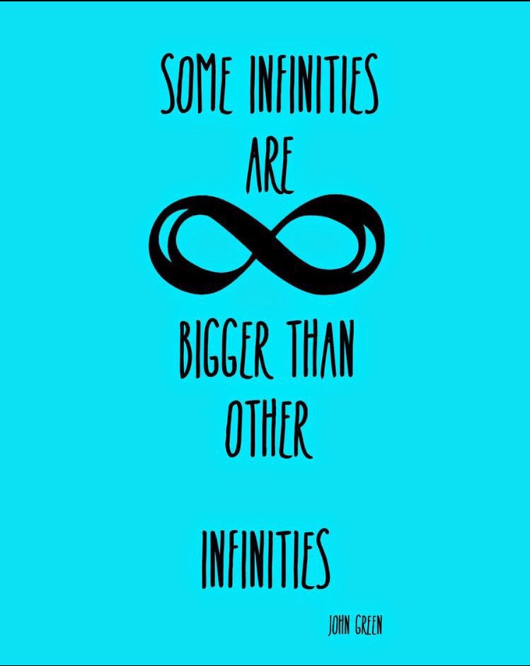 antycole's tweet image. think I&apos;ve found my dissertation title 👏🏽👏🏽 #infinity #cardinality #georgcantor #johngreen #TFIOS