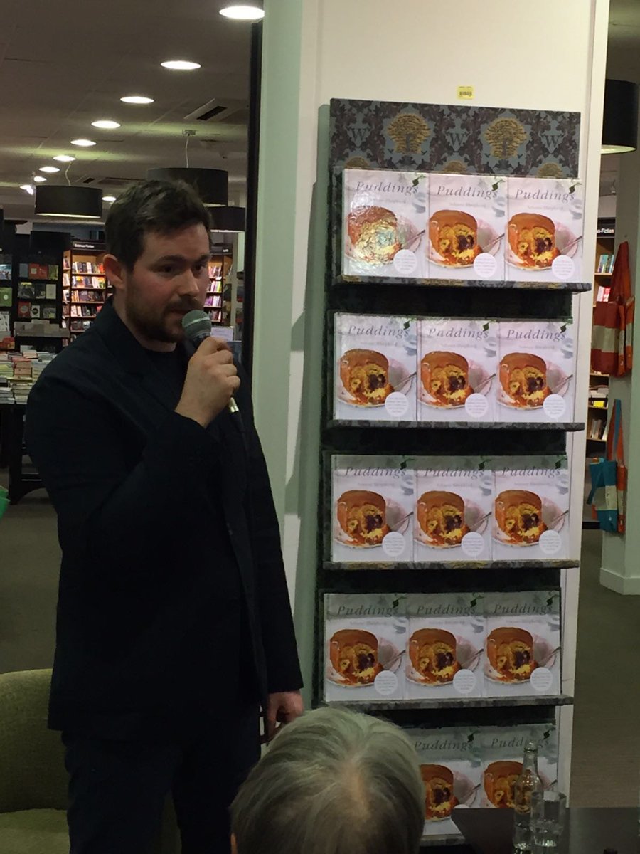WaterstoneStAlb's tweet photo. THANK YOU for the AMAZING support to celebrate @ThePuddingStop #JohnnyShepherd @thelocalfoodie fabulous interview! https://t.co/Qno8qgXYtp