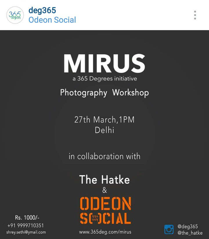 srijankaar's tweet photo. A #photography #workshop!  #delhi #spreadtheword #retweet 
Register here: 
https://t.co/6cSUcavyO1 https://t.co/44sawrUk6Y