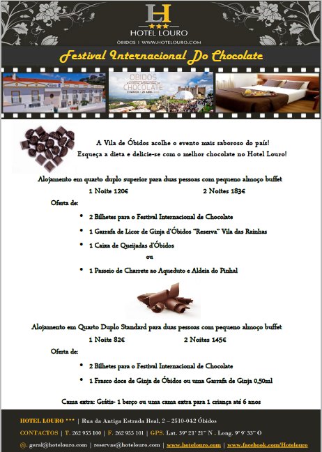 HoteLouro's tweet photo. A Vila de Óbidos acolhe o evento mais saboroso do país!
Esqueça a dieta e delicie-se com o melhor chocolate! :) https://t.co/vL1XXxbY5e