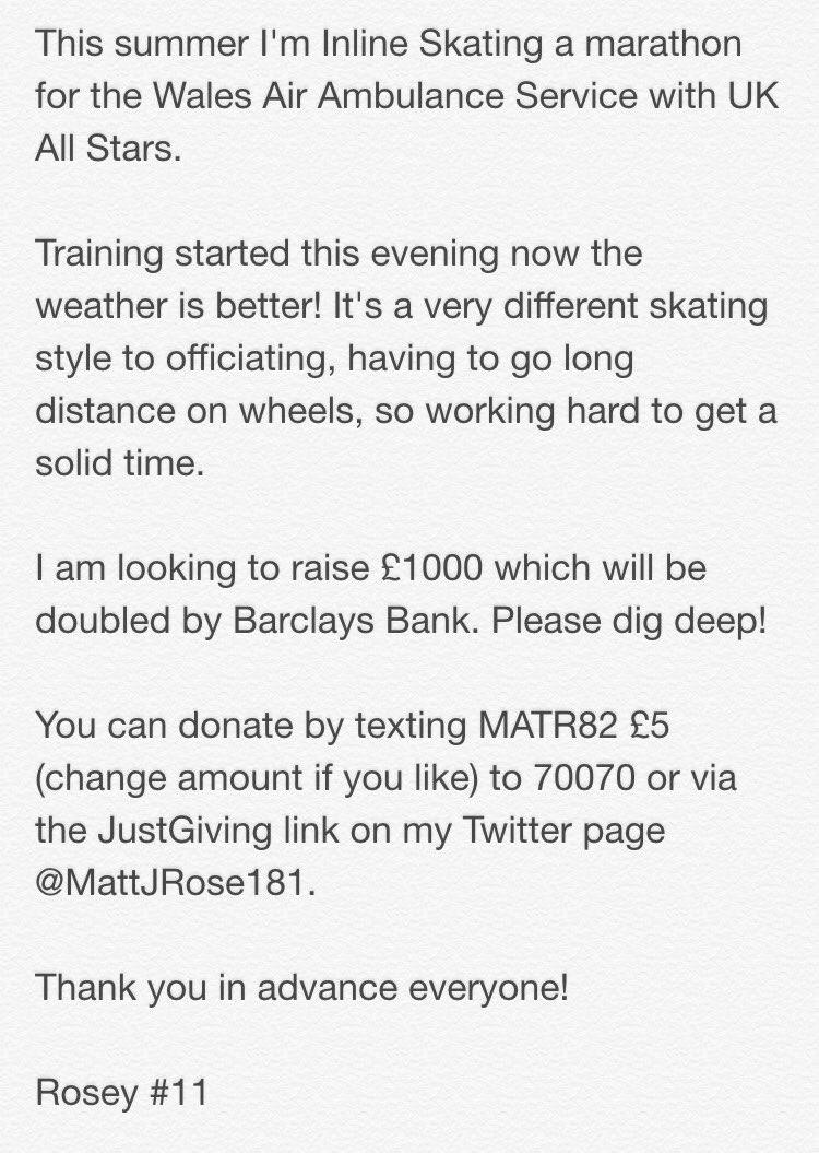 MattJRose11's tweet image. I'm skating a marathon this summer for @air_ambulance @ukfallstars and @WAA_hockey2016. Please have a read &amp;amp; RT!