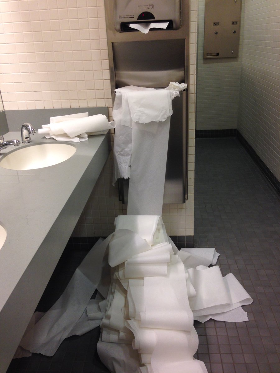 aronczyk's tweet image. Paper-towel-plosion!! #DryHands #Trees #RobotFuture