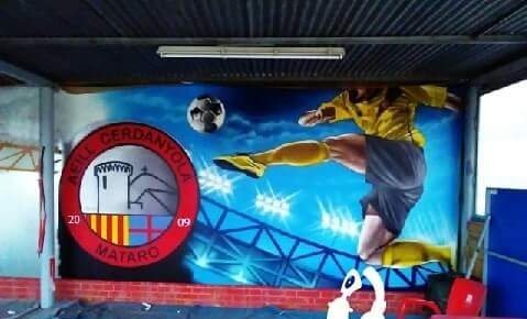 Peazo mural dentro del bar del mpal Cami del Mig !!!! #mataro