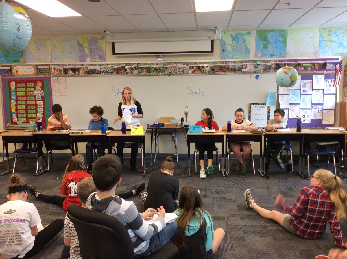 JenKoerner's tweet photo. Debating aspects of life in Sparta to life in Athens during a class form. #team512 @OPC512 @theSMSD https://t.co/ha0vrEWeoJ