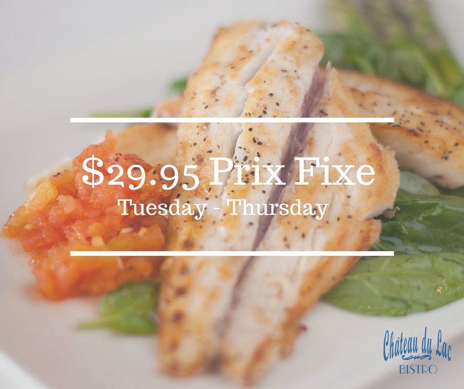 chateaudulacno's tweet photo. Add a taste of #France to your Tuesday, and Wednesday, and Thursday with a $29.95 prix fixe. https://t.co/TC6txrNSKS https://t.co/dpzWHSehwB