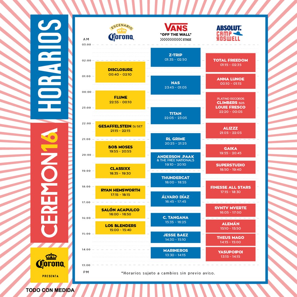 Setlist_me's tweet photo. Horarios Oficiales del #Ceremonia16 #CeremoniaXCorona @CeremoniaXXX 

Info: 
https://t.co/YUds6LSTLe https://t.co/rSehB0KFZ9