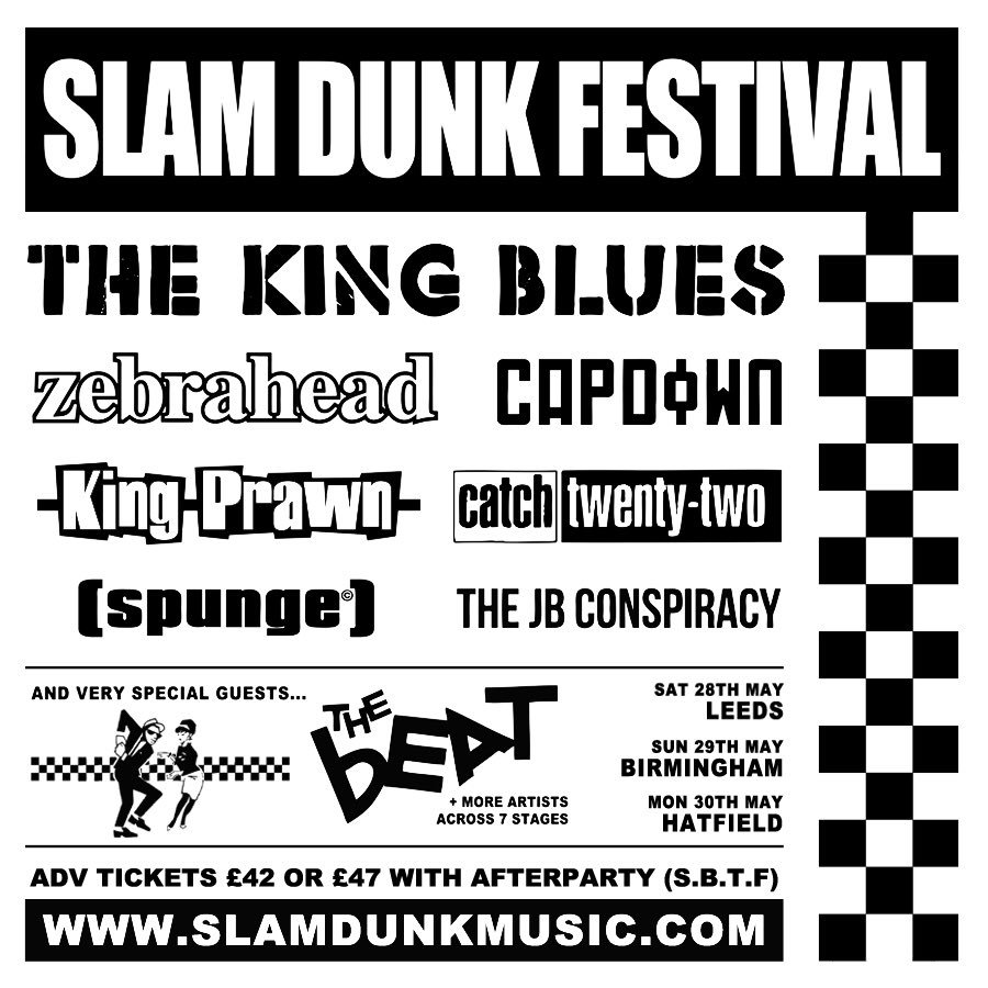 We are pleased to announce the addition of <a href="/TheBeat/">The Beat Featuring Ranking Jnr</a> &amp; <a href="/JBConspiracy/">THE JB CONSPIRACY</a> to #SDF16. Tickets @ slamdunkmusic.com