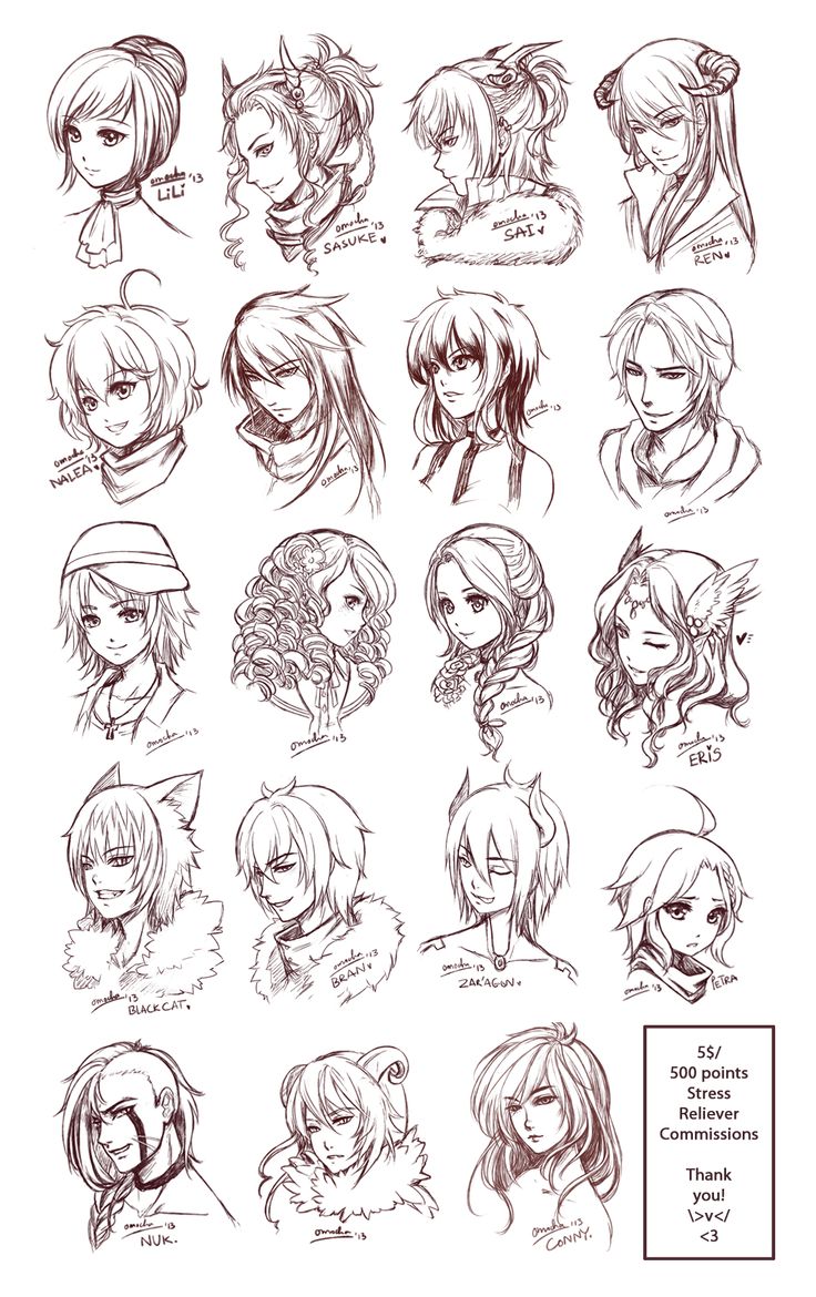 16 Anime Hairstyles by cupiekristin on DeviantArt