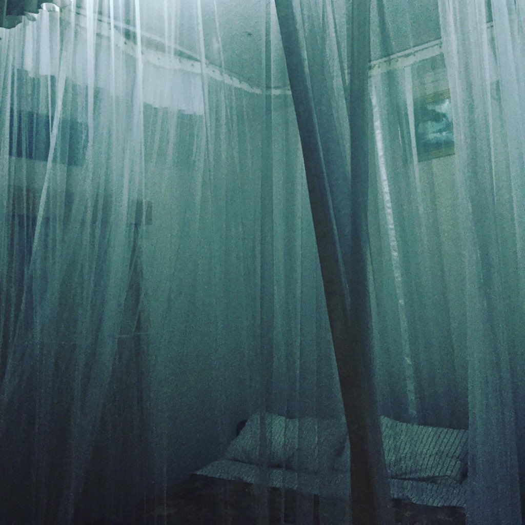 1st time sleeping with mosquito nets. I'm a queen or kid in a cool fort. #Takethatmosquitos #antimalaria #kidatheart