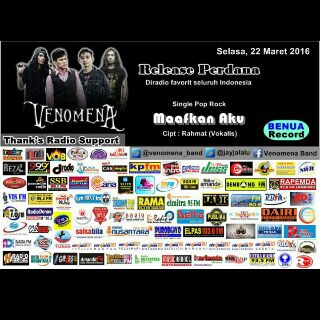 baharsyahsp's tweet photo. Good luck kaks pemutaran perdananya diradio seluruh indonesia @Venomena_Band #MaafkanAku #support https://t.co/QK18KVkSGn"