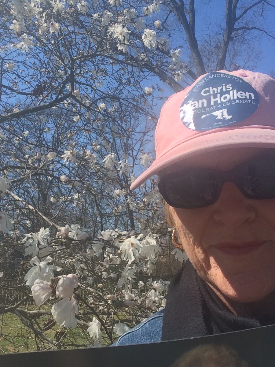 nancy_suniewick's tweet photo. Spring in my step canvassing for van Hollen on a beautiful day! #TeamCVH @teamvanhollen #mdsen https://t.co/iVpPoa1cb2