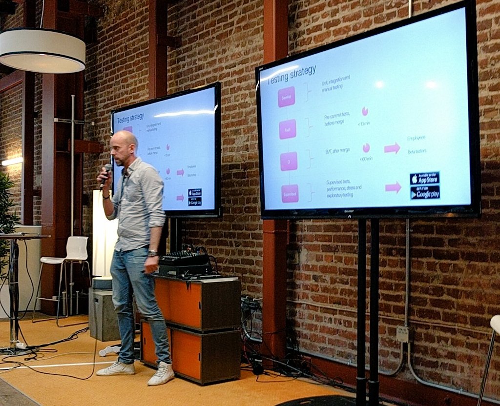 tdpeterson's tweet photo. Test strategy at Spotify with @klindwall. #mobileDD https://t.co/xLvQeJh79S