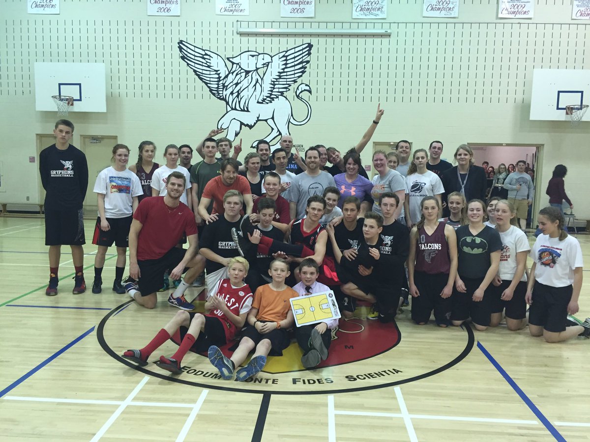 St_JPII's tweet photo. Some action from Friday's staff vs. Gr. 9 Bball game. #GryphonHoops #StJPIIRocks https://t.co/crqiL5RmAn