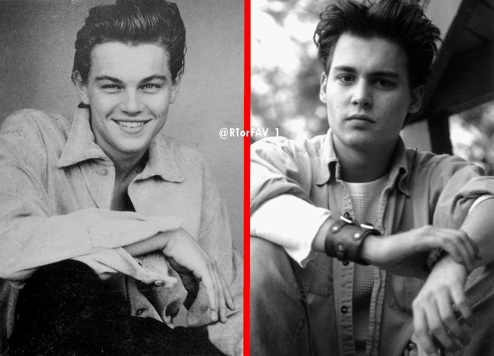 RTorFAV_1's tweet photo. REQUESTED
RT for young Leo DiCaprio 
LIKE for young Johnny Depp https://t.co/dDsNuDoOlo