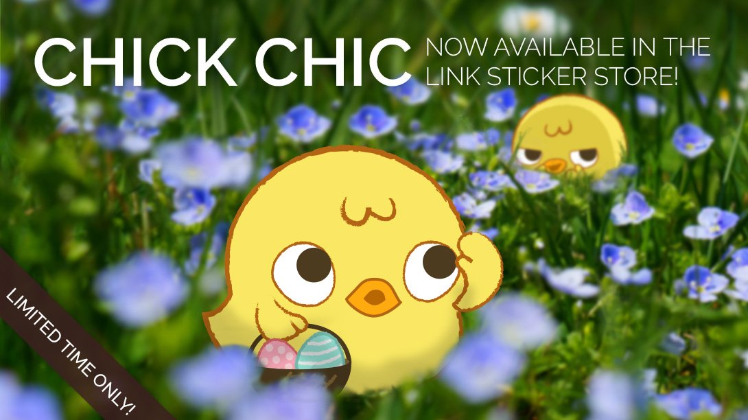 link_messenger's tweet photo. Chick chick stickers are free in the Sticker Store! Available until May 19th. Download &amp; spread the #SpringVibes! 🍃🐥 https://t.co/wKCYXB71w4