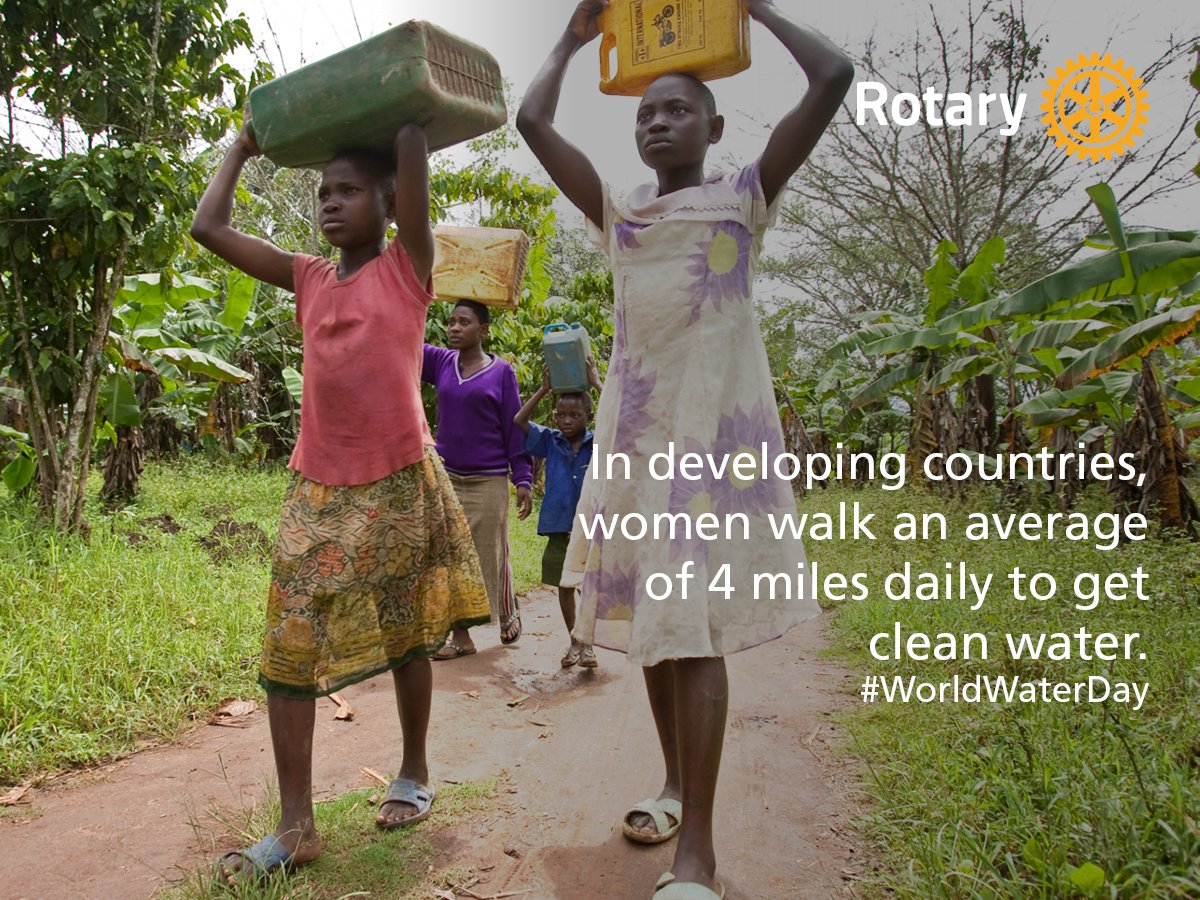 Rotary's tweet image. When people have access to clean water they live healthier and more productive lives.  #WorldWaterDay
