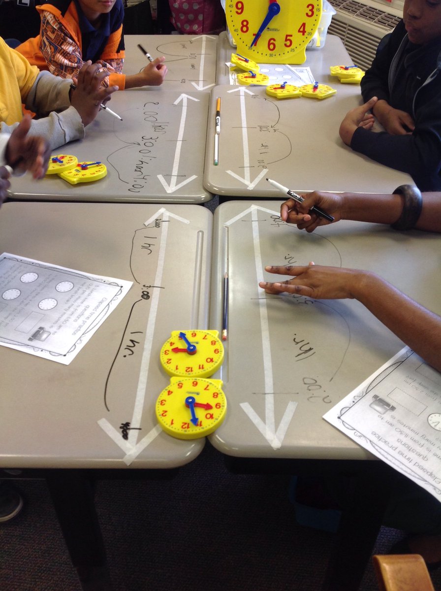 DeighEbony's tweet image. Measuring elapsed time using desk number lines #interactiveMath @Ckanderson_LCSS @bfaircloth0211 @cindydianec