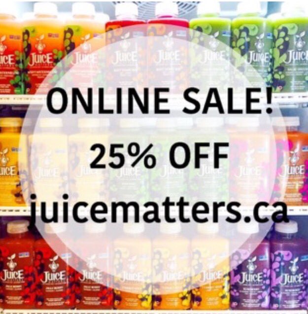 #SALE!! From now until March 31st, use the coupon code "March" for 25% off all orders at juicematters.ca!