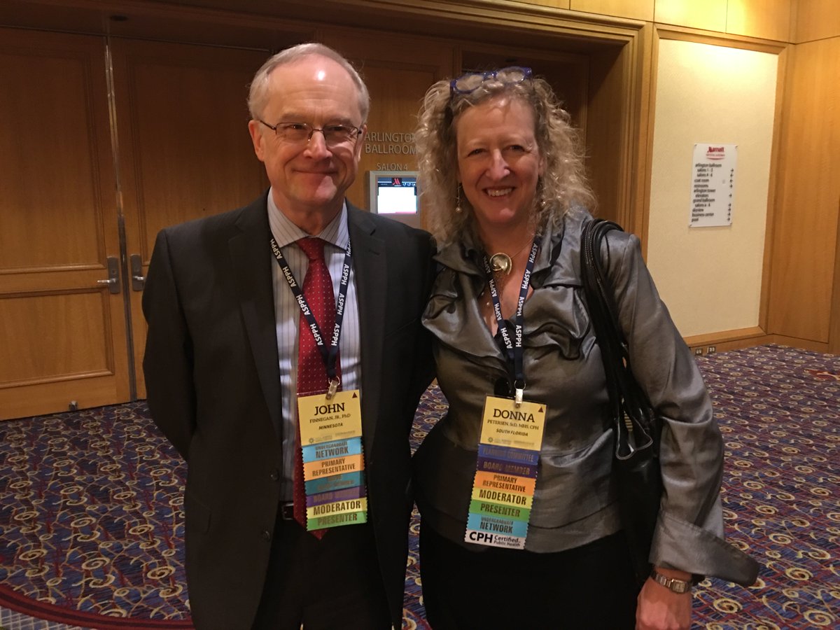 usfcoph's tweet photo. @usfcoph Dean Donna Petersen & Dean John Finnegan of @publichealthumn at #ASPPH2016! @ASPPHtweets #USFCOPHRocks https://t.co/uEG0QitOTN