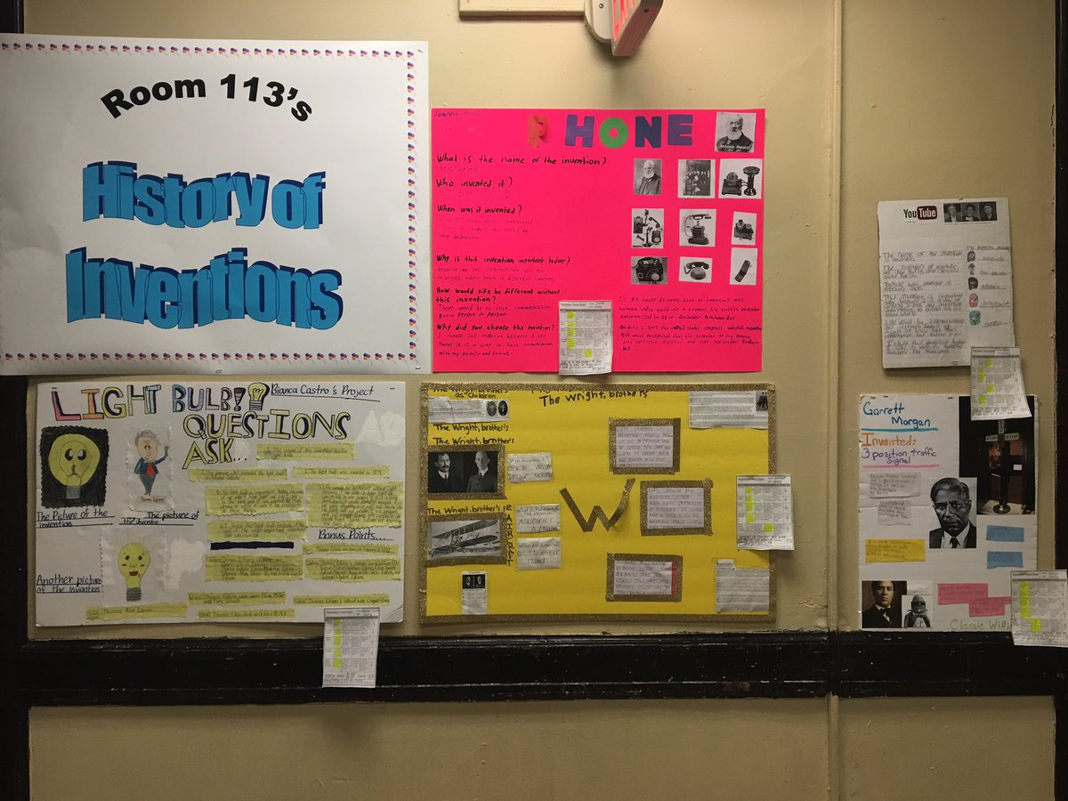 MsQuinones24's tweet image. #HistoryOfInventions is taking place in Room 113! Awesome #projects! #ParentAndTeacherCollaboration at its BEST!