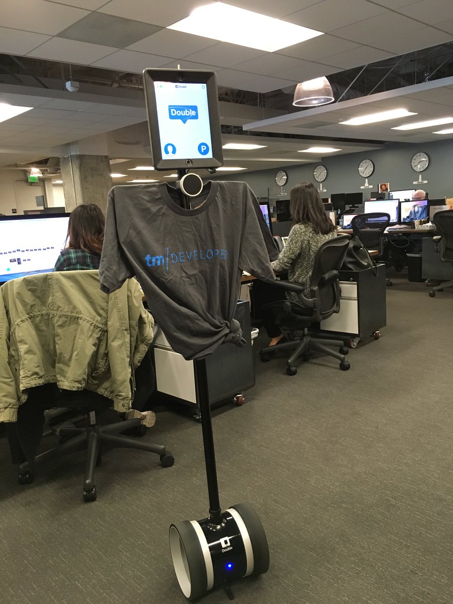 aditshukla's tweet photo. So here's robot #1 to make it easier to communicate between the Durham and LA teams. #LifeAtTicketmaster https://t.co/30Im0YMGxI