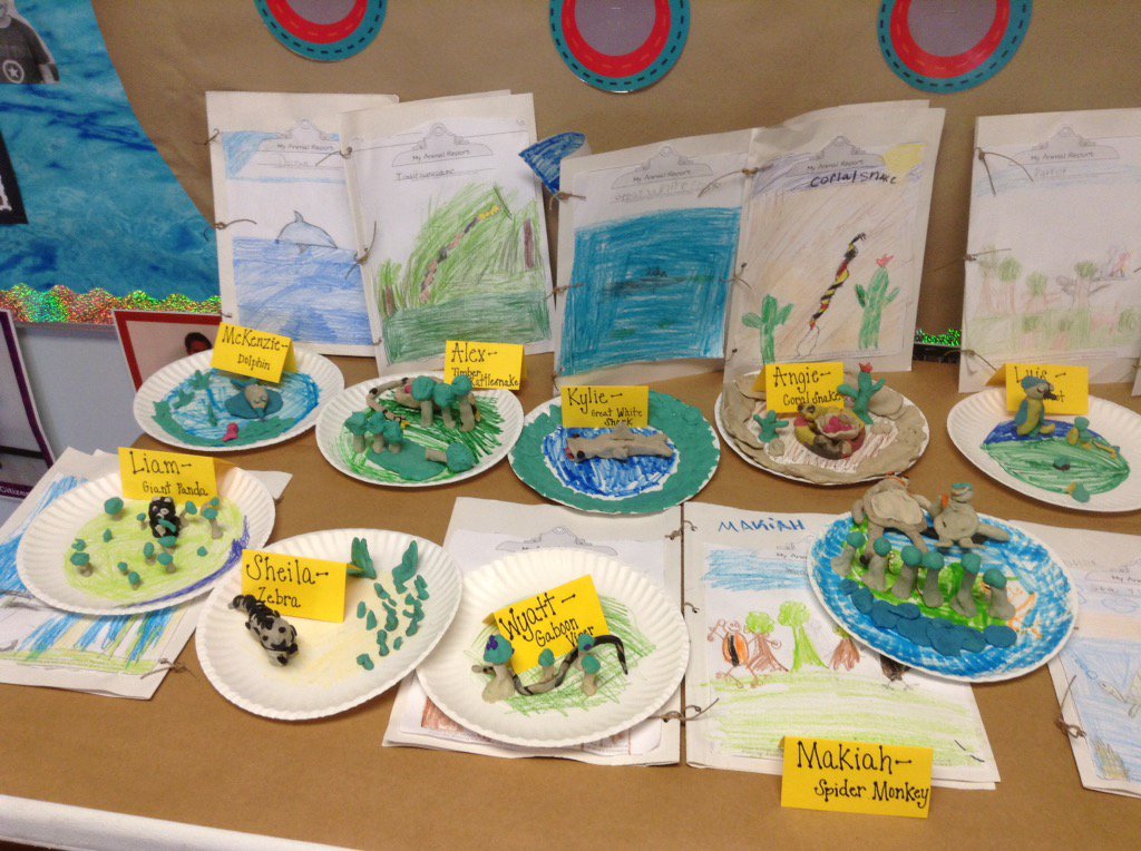 gillsecondgrade's tweet image. Amazing habitats and animal portfolios! #learninghandson