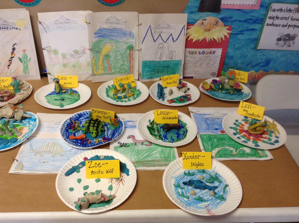 gillsecondgrade's tweet image. Amazing habitats and animal portfolios! #learninghandson