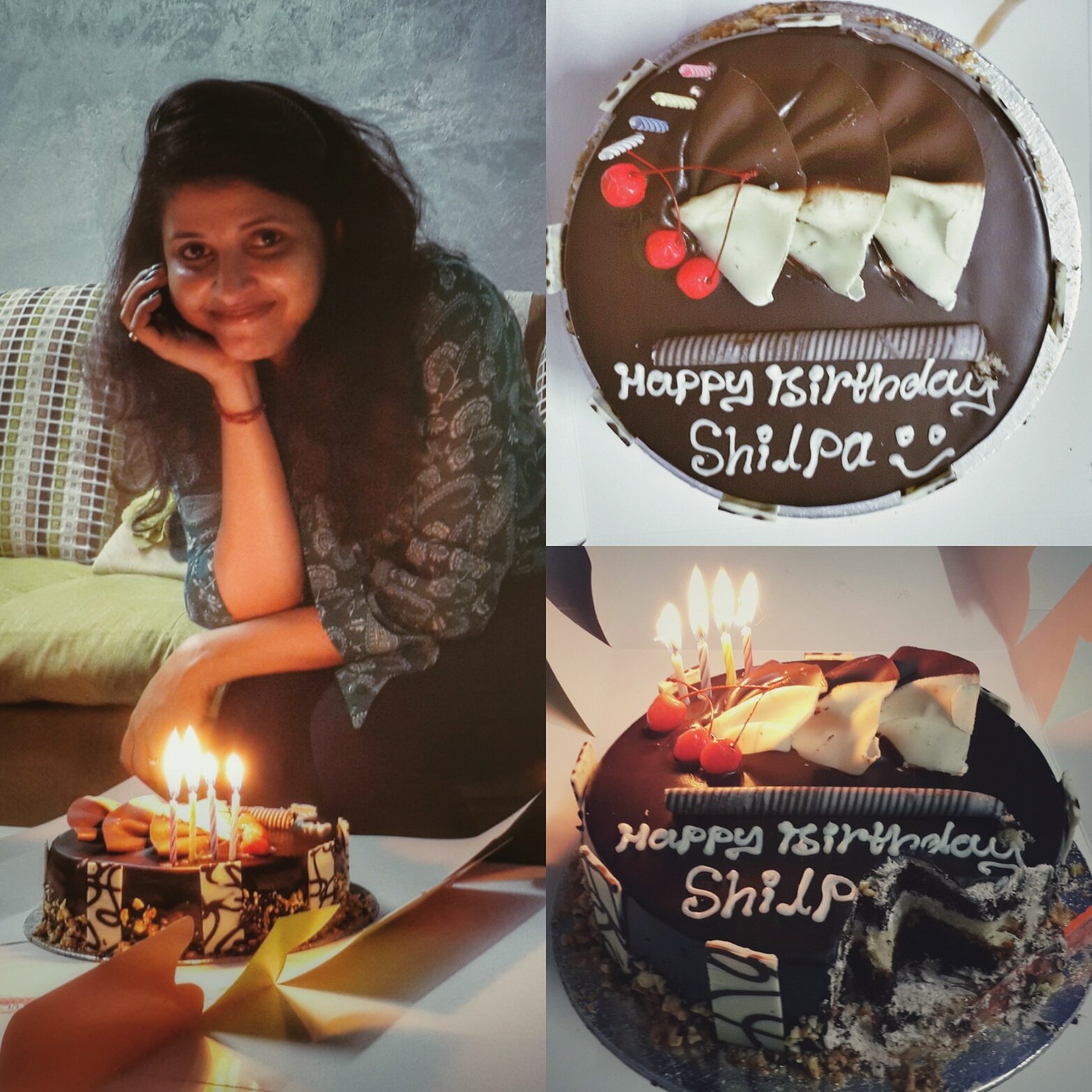 Shamita Shetty cuts cake on her birthday, poses with sister Shilpa Shetty