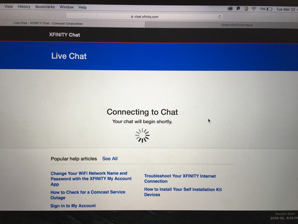 Comcast Help Chat Examples and Forms