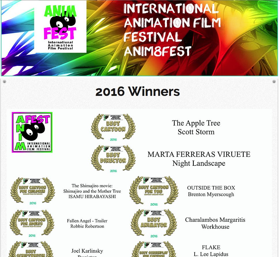 AppleTreeMovie's tweet image. STOKED to find out we won "Best Cartoon" at @anim8fest!  What an honor!  #grateful #animation #filmfestival