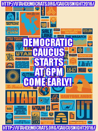 GlennHeiser's tweet photo. #UTAH CAUCUS STARTS AT 6 PM! MUST BE IN LINE BY 8:30PM! https://t.co/ZLQGgCIfKl #NWLTC #NUNEZ #RPCC #SCLTC https://t.co/GEPpNpm4BF