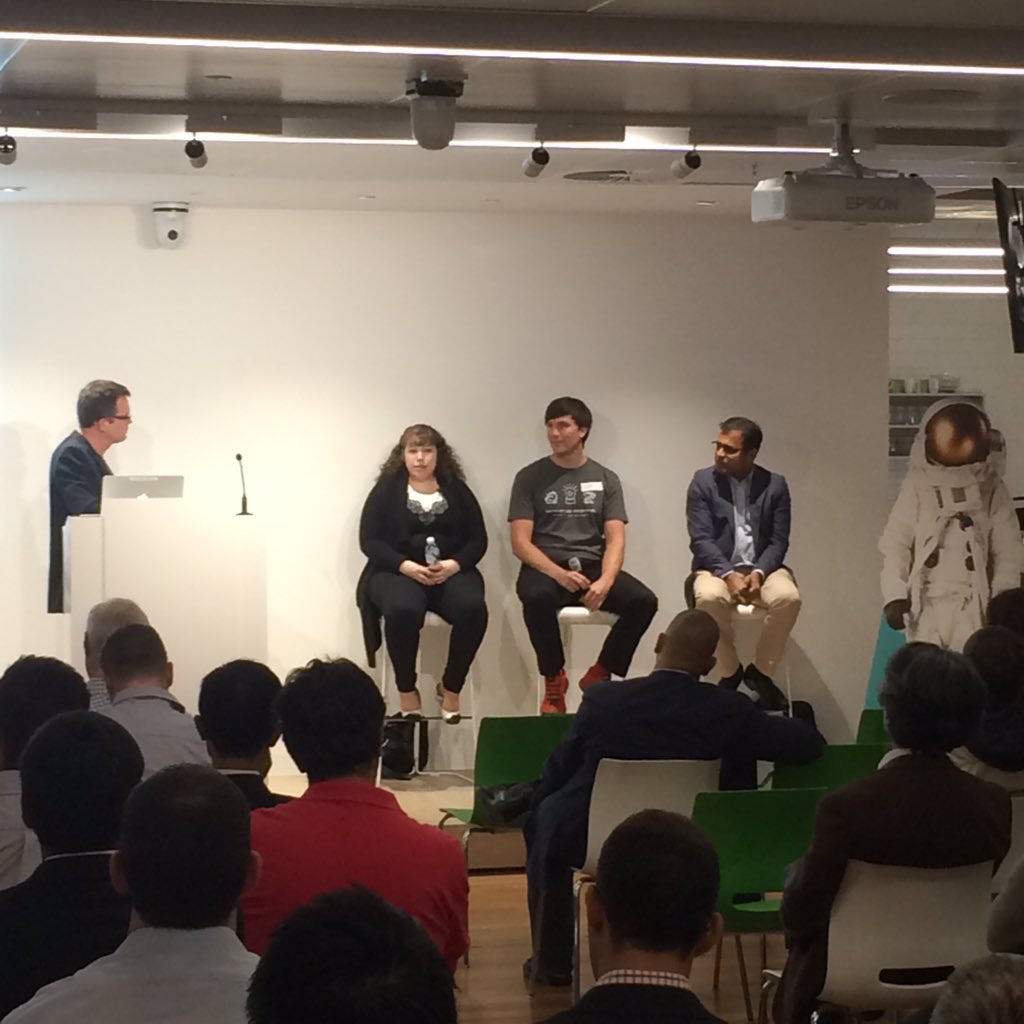 MitchelLake's tweet image. The panel: Sveta @envato Chris @Zendesk Darshil @connexity and an Astronaut @nasa #DataDisruption #DataScience