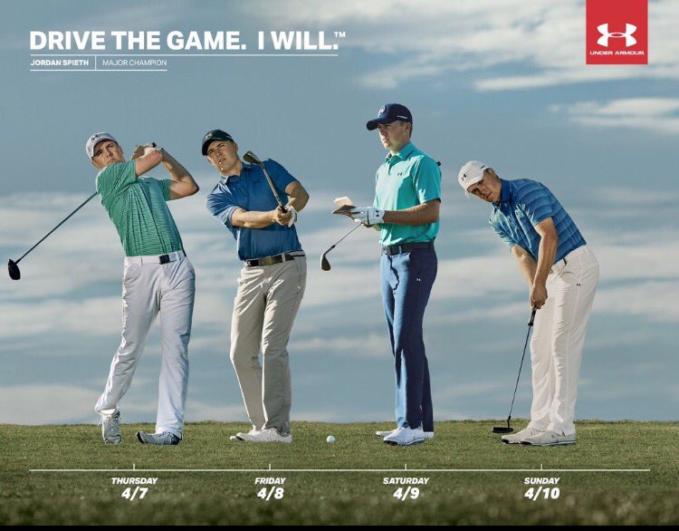 AreUAfan's tweet photo. Check out Jordan's #UAGolf gear for The Masters. #defendingthejacket #thedriveison https://t.co/ZvH97Ngfoo