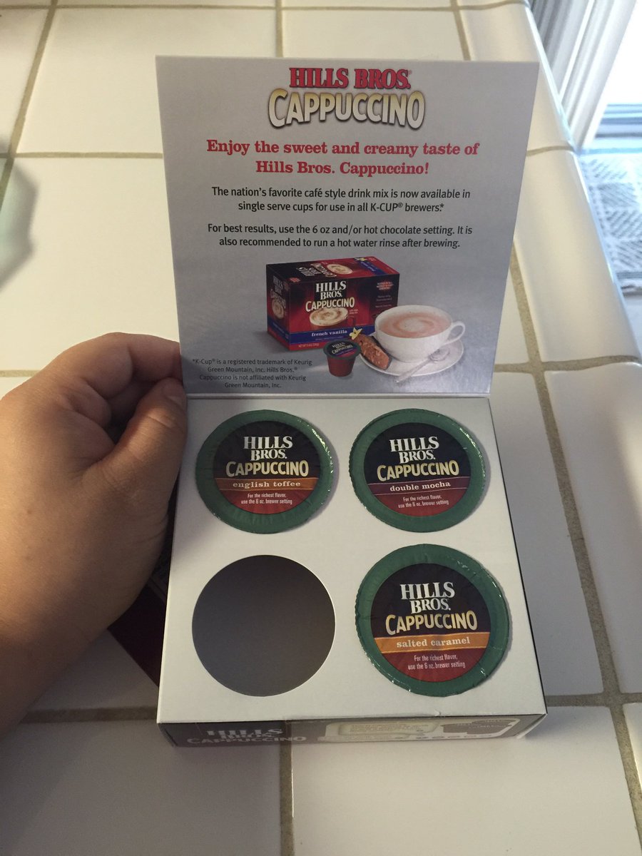 DyannaChaidez's tweet photo. I was lucky enough to get some delicious @HillsBrosCapp to try from @Influenster #couldntwait #cozycap https://t.co/4q02dCVhGz